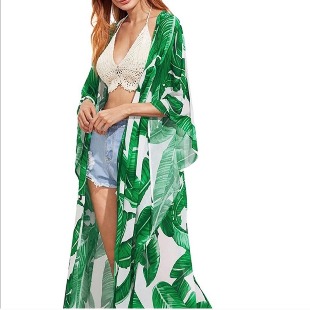 Palm Tree Duster Swim Cover Up - Picture 1 of 4